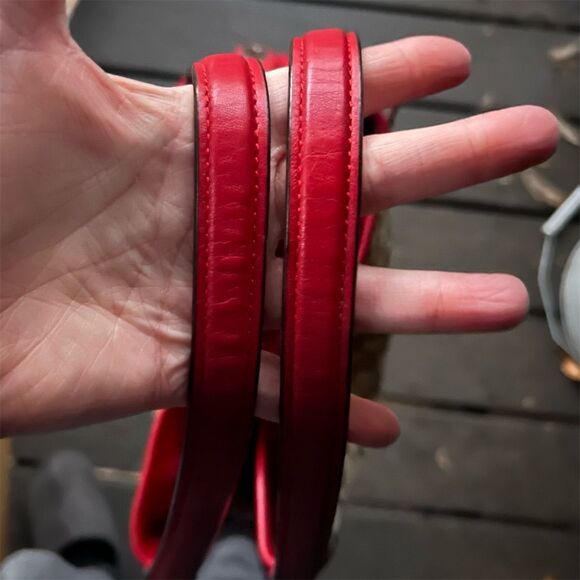 COACH Edie 31 Women's Tan/Red Shoulder Bag with Silver Hardware AUTHENTIC - Picture 8 of 8